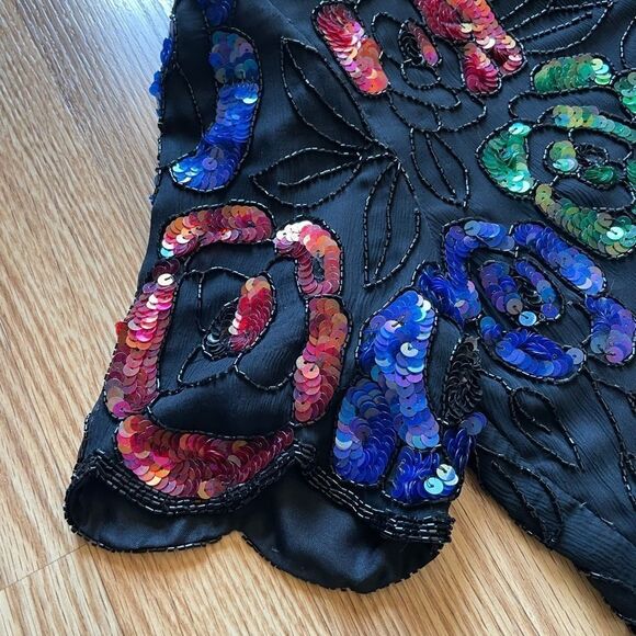 VINTAGE Stenay Sequin Beaded Flower Top - Picture 5 of 10